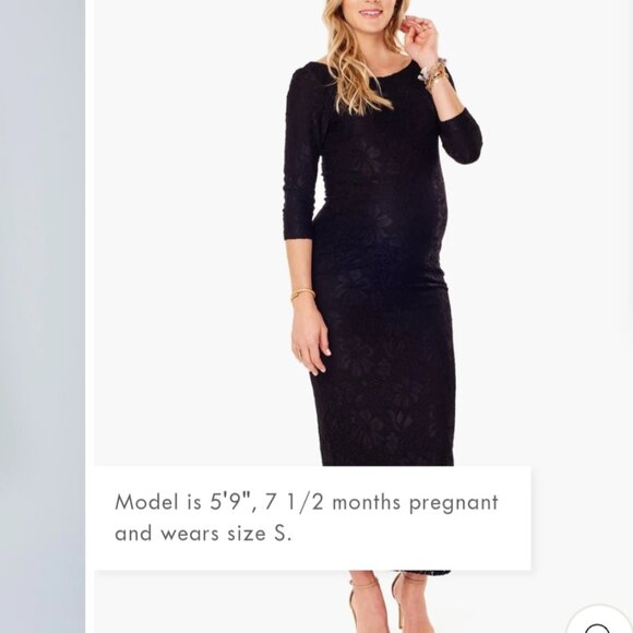 INGRID+ISABEL MATERNITY LACE COLUMN DRESS BLACK SIZE XL NWT $ 128 - Picture 1 of 4